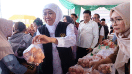 Bukan cuma beras, pasar murah di Sidoarjo, Rabu 3 September 2025, menjual beberapa kebutuhan pokok lainnya, berupa telur, minyak goreng dan gula. Foto: Kredonews.com/ arso yudianto