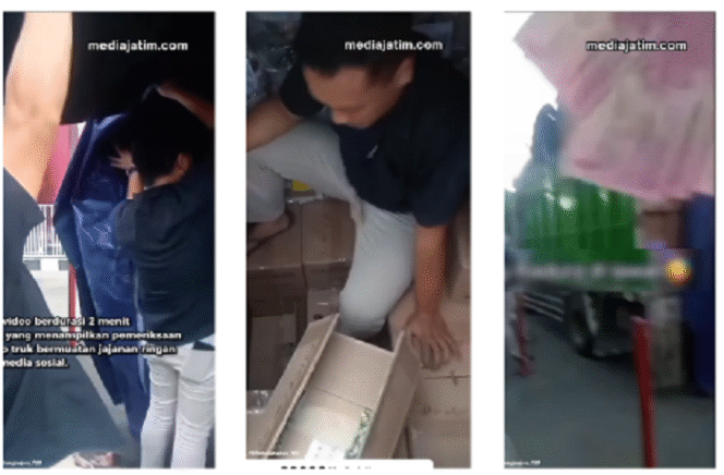 
					Aparat kepolisian dan bea cukai sangat rajin melakiukan operasi razia untuk meringkus pelaku penyelundupan rokok putih alias rokok tanpa pita cukai. Sudah sering kali tertangkap, namun kali ini petugas justru kehilangan uang Rp 500.000. sebagai ganti rugi untuk menata kembali rokok yang sudah dibongkar. Foto: tangkap layar video Instagram@mediajatim.
