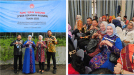 Salam cinta dari Jakarta, delegasi Jombang dalam rakornas Dekranas, di Jakarta, Selasa 23 September 2025. (Kiri ke kanan), Kepala Dinas Perdagangan dan Industri Drs Soewignyo MM, Ketua Dekranasda Yuliati Nugarani Warsubi, Bendahara Dekaranasda Yuli Retnowati, Kalaksa BPBD Jo bang Wiku Birawa Felipe Diaz Quintas. Foto: Diskominfo Pemkab Jombang

Kalaksa BPBD Jombang Wiku Birawa Felipe Diaz Quintas,  