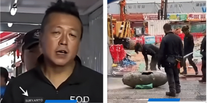
					Operasi besar penjinakkan bom PD II seberat 475  kg di Hongkong, ternyata ada perwira bernama Suryanto Chin-chiu, komanda yang melakukan evakuasai peledak itu. Namanya Indonesia banget. Foto: Diskominfo Pemkab Jombang