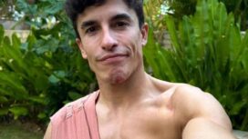 Juara Dunia MotoGP 2025 Marc Marquez mengalami cidera serius dan harus kembali ke Madrid Spanyol. (Foto.instagram@marcmarquez93)