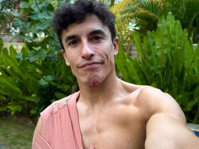 
					Juara Dunia MotoGP 2025 Marc Marquez mengalami cidera serius dan harus kembali ke Madrid Spanyol. (Foto.instagram@marcmarquez93) 