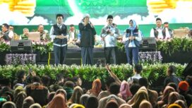 Malam puncak peringatan Bulan Pengurangan Risiko Bencana (PRB) 2025 di Lapangan Trowulan, Kabupaten Mojokerto, Kamis (2/10/2025). Dok.humas