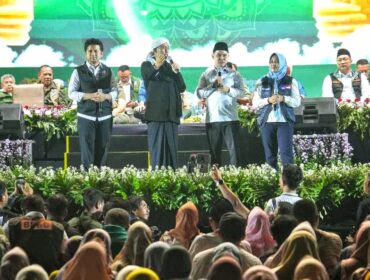Malam puncak peringatan Bulan Pengurangan Risiko Bencana (PRB) 2025 di Lapangan Trowulan, Kabupaten Mojokerto, Kamis (2/10/2025). Dok.humas