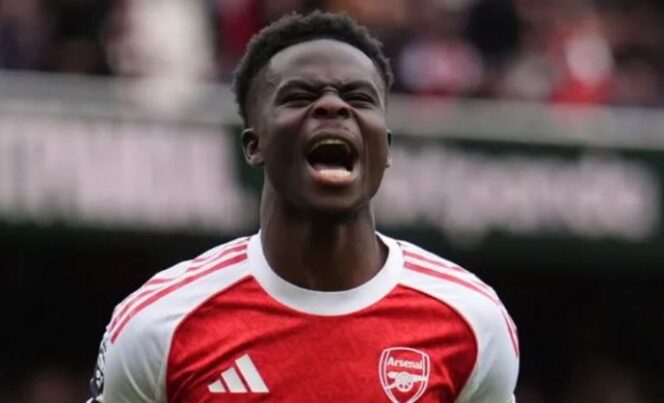 
					Bukayo Saka pemain Arsenal (Getty)