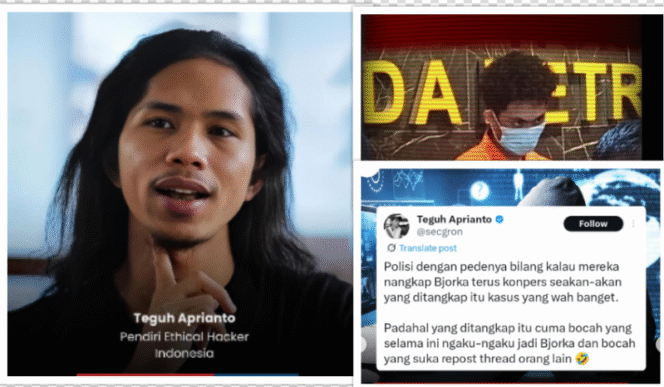 
					Sungguh menyedihkan enam bulan kerja polisi untuk mengungkap pelaku pembobolan situs penting di Indonesia: Bjorka. Namin tersangka pemuda di Minahasa, Sulawesi Utara, berinisial WFT, 21,, diiindikasikan bukan Bjok sesunggunya.
