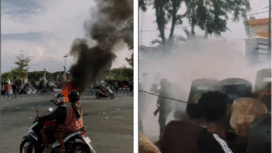 Terjadi aksi demonstrasi besar di alun-alun Sampang, Madura, berteapatan dengan [eringatan hari Sumpang Pemuda. Para demonstran menuntut agar Buapti Sampang segera menggelar Pilades pada tahun 2026. Foto: Instagram@sampangkreatif