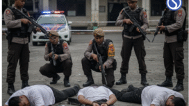 Densus 88 berhasil menangkap empat tewrduga pelaku teroris kelompk Anshorut Daullah, di Padang dan Tanjung Balai, dalam operasi penangkapan tanggal 3 dan 6 Oktober. Foto: Instagram@!sumbarkita.id