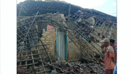 Kawasan Madura yang terdampak gempa magnetudo 6.5 terjadi Selasa sore, 30 September 2025. Menyebabkan banyak bangunan rusak, belum terspata info keoban jiwa. Foto: Instagram@karimatafm.net