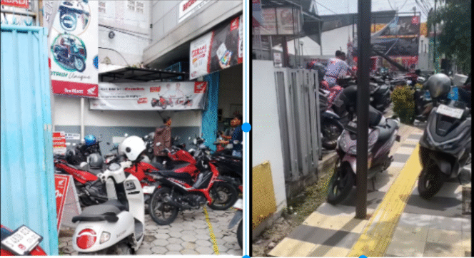 Sejumlah motor mogok menumpuk di sebuah lokasi bengkel motor, akibat mesin mogok tidak mau distart. Foto: Instgaram@inijawatimur