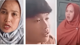 (kiri) Ny Tri Indah Alesti ibu Indra Lutfiana Putra (tengah). (Kanan) Kepala sekolah Dini Fitria. Siswa kedapatan merokok di sekolah SMAN 1 Cimarga, Lebak, Banten. Akibatnya kepala sekolah menampar korban, orang tua tidak terima dan melapor ke polisi. Terjadi aksi demo yang mengjhendaki agar kepala sekolah dilengserkan. Foto: kolase tankap layar video instagram@otakkanan