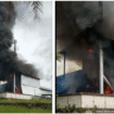 Diduga akibat percikan api dari mesin boiler, menyebakan terjadi insiden kebakaran hebat terjadi pada Senin pagi, 27 Oktober 2025, di area belakang Pabrik Triplek Margo Joyo Plywood di Dusun Karangharjo, Desa Karangharjo, Kecamatan Glenmore, Banyuwangi, Senin 27 Oktober 2025. Foto: TikTok@warganet