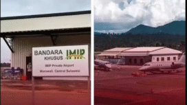 Inilah bandara internal milik dan diopetrasikan secara internal oleh perusahaan kasan berikat (bounded Zone) PT IMIP, Morowali, Sulawesi Tengah. Foto: Kolasi: imip.co.id