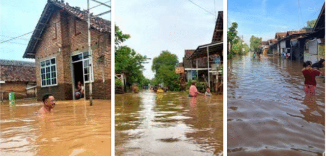 
					Hujan deras selama 12 jam di kawasasn Jombag, menyebabkan beberapa titik banjir dengan kedalaman hingga 1,5 meter, 10 November 2035. Tititk banjir tertinggi ada di wilayah desa kademangan, Mojoagung, Foto: kolase/detik/ bhirawa,/berita jatim