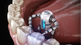 Ilustrasi CalBol, robot nano yang mampu memperbaiki gigi tanpa melibat manusia. Foto: Instagram@uncover.robotic