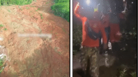 Tim relawan Gabungan dari SAR, BPBD,TNI, Polri, dan masyarakat sebanyak 350 orang dikerahkan untuk mencari 21 warga yang tertimbun dalam longsor di kawasan Kecamatan Majenang, Kabupaten Cilacap, yang menimpa tiga dusun, yaitu Dusun Cibeunying, Dusun Cibaduyut, dan Dusun Tarakan di Desa Cibeunying. Kamis malam 13 Novem,ber 2025. Foto: Instagram@channelasia