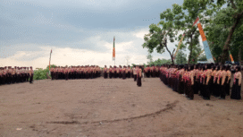 Camat Ngusikan  Ahmad Fahruddin Fauzi membukan kegiatan jambore Pramuka se kabupaten Jombang, dilaksanakan di desa Cupak, Ngusikan, Jumat 7 November 2025. Foto: jombangkab.go.id