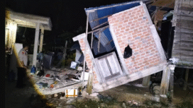 Gempa di Pulau Tarakan, Kalimantan Utara, 5 November 2025, tidak ada korban jiwa. Beberap bangunan rumah warga, RSD Tarakan dan Bandara Juanta terjadi kerusakan. Foto: jurnalborneo.com