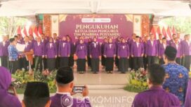 Tim Pembina Posyandu Kabupaten Mojokerto baru dikukuhkan untuk masa bakti 2025-2030 oleh Bupati Mojokerto, Muhammad Albarra, Senin (1/12/2025). Dok.Diskominfo