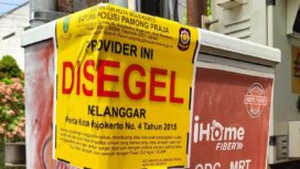 Penertiban Kabel Serat Optik di Kota Mojokerto. Dok.Humas