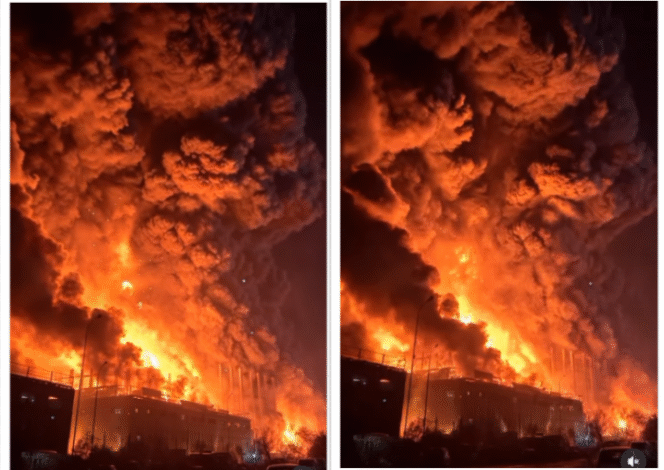 
					Kebakaran hebat menimpa gudang Dua Kelinci, terjadi Senin malam sekitar 19.41 WIB,  1 Desember 2025. Dikerahkan hingga 25 unit mobil pemadam, untuk memadamkan kebakaran hebat ini. Kerugian ditaksir Rp 50 miliar. Foto: Instagram@suryatieko316