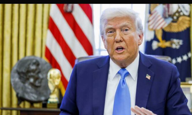 
					US President Donald Trump speaks during an executive order signing ceremony in the Oval Office of the White House in Washington, DC, US, on Tuesday, Feb. 4, 2025. Trump signed two executive orders, one to reimpose pressure on Iran, as well as withdraw the US from the United Nations Relief and Workers Agency (UNRWA) and the United Nations Human Rights Council. Photographer: Shawn Thew/EPA/Bloomberg