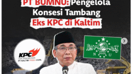 Perpecahan di tubuh pengurus NU mendapat sorotan dari Mahfud MD, bahwa itu disebabkan oleh soal kepengurusan tambang eks KPC di kalimantan Timur, tetapi dibantah oleh KG Sarmidi Husna. Foto: Instagram@arusbawah.co