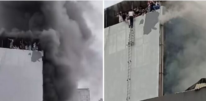 
					Kebakaran di kantor Terra Drone, Jakarta Pusat pada 9 Desember 2025. (Tangkapan layar: Instagram/SWARA NETIJEN, Mas Yerry)