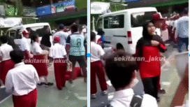 Halaman SDN 01 Cilincing, Jakarta Utara medadak penuh jeritan anak-anak, akibta insiden aneh tiba-tiba mobil penngangkut makanan MBG menyeruduk barian siswa yang sedang berbaris, sekitar puku 07.00 WIB, Kamis pagi, 11 Desember 2025. Sebanyak 19 siswa dan satu guru dibawa ke rumah sakit. Foto: Instagram@sekitar_jakut