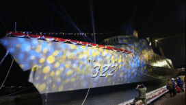 Inilah sososk fragete terbaru milik TNI AL Indonesia, yang diresmikan pada 18 Desember 2025. Fragte buatan anak bangsa ini, memliki banyak keunggulan yang membanggakan. Foto: Antara