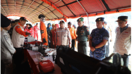 Pemkab Jombang menggelar apel pasukan menghadai bencana hidrometerologi 2025. Dalam gelar ini juga dilakukan koodinasi dalam mengahadaipi persoalan evaksui dan mitigasi bencana. Foto: jombangkab.go.id