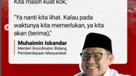 Menjawab pertanyaan wartawan, Menko Pemberdayaan Masyarakat Muhamin Iskandar dengan nada penuh kemampuan bahwa RI masih kuat, belum perlu meminta bantuan mengatasi bencana banjir bandang kepada negara asing, Foto: Instagram@inilah_com