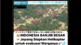 Pemerintah jepang bergerak cepat menggunakan helikopter dan pesawat melakukan evakuasi kepada delapan warganya yang sedang berada di Aceh. Mereka terjebak dalam bencana banjir bandang sejak 25 November p25. Foto: Instagram@coachaddie