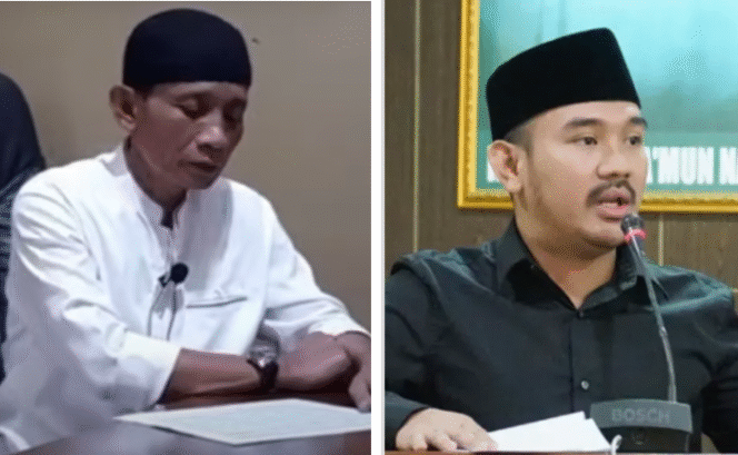 
					KPK melakukan OTT di Bekasi, menangkap 9 orang dua di antaranya sebagai tersangka ijon Rp 14,2 miliar adalah (kiri) HM Kunang, kepala desa Sukadami, Bekasi, (Kanan) Ade Kuswara Kunang, bupati  Bekasi 2025-2030. Kini keduanya meringkuk dalam sela tahanan KPK. Foto: Instagram,/Youtube/net