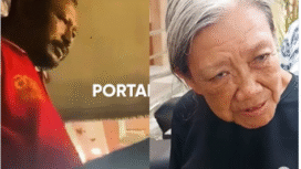 (Kiri) Salah satu pimpinan sebuah ormas yang tertangkap video saat terjadi pengusiran secara paksa terhadap keluarga nenek Elina Wijayanti, 80. warga Dukuh Kuwukan, Lontar, Sambikerep, Surabaya. Foto: Instagram@beritanya_netizen