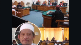 Majleis Hakim PN Sumenep menjatuhkan hukuman 20 tahun penjara dan hukuman kebiri kima 2 tahun, Selasa 9 Desember 2025. Terdakwa ustadz M Shanan, dinyetakan terbukti secara sah dan meyakinkan melakukan pencabulan kepada 8 santriwati asuhannya sejak 2016. Foto: Instagram@jawatimurpopuler