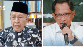 (Kiri) Mantan Menlu Malaysia, Tan Sri Rais Yatim mengritik keras pernyataan Mendagri Tito Karnavia, yang menolak bantuan Rp 1 miliar, warga Malaysia untu krban bencana alam di Aceh, Sumur dan Sumbar. Foto: Instagram@voktis/kemendagri dan titiokarnavia