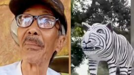 Mbah Suwari dan Patung Macan Putih Viral 