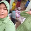momen bahagia korban bencana di Aceh yang viral di media sosial usai mendapatkan donasi pakaian ala istri TNI. (Instagram.com/@girlstorychat)