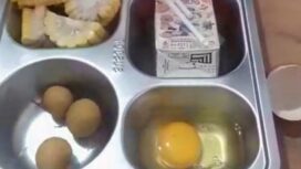 MBG di SMAN 1 Cigemblong Disorot, Telur dan Jagung Masih Mentah. (Foto.Ist)