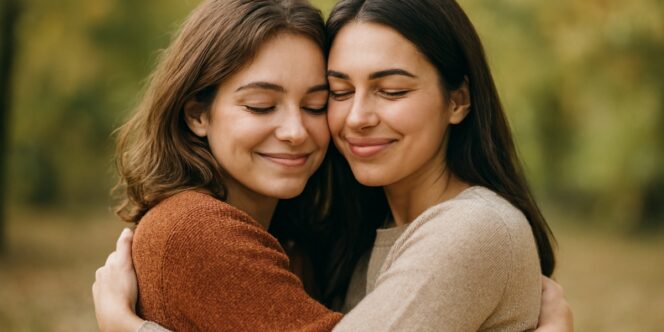 
					Ilustrasi pasangan wanita penyuka sesama jenis. AI