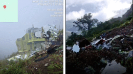 Tim SAR telah menemukan puing-puing pesawat ATR PK PKH, yang jatuh di sisi utrara puncak gunung Balasaraung, Maros, perbatasan dengan Pangkep, Sulawesi Selatan. Minggu agi, 18 Agustus 2026. Foto: Instagram@makassarviral