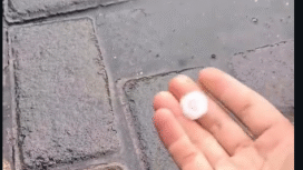 Hujan angin, disertai petir meggelegar, serta butiran es sebesar jempol manusia terjadi di tiga wilayah kecamatan Kota Pasuruan, Sabtu sore, 31 Januari 2026. Foto: Instagram@pasuruankekinian