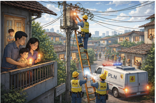 
					Ilustrasi pemadaman listrik di wilayah Jombang, mencakup Wonosalam sampai Mojowarno. Foto: kredonewscom/ elok apriyanto