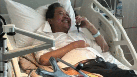 Menteri KKP, Sakti Wahyu Trenggono saat ini masih dirawat di RSCM< setelah mabruk saat upacara penerimaan jenazah tiga orang korban ATR, di kantor KKP, Minggu siang, 25 Januari 2026. Foto: ist