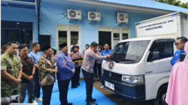 Bupati Jombang Warsubi bersama wakil KH Salmanudin Yazid, menghadiri peresmian SPPG untuk melayanai Makan Bergizi Gratis (MBG) milik Polres Jombang,  Jumat 23 Januari 2026. Foto: kredonews.com/ elok apriyanto