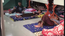 Sebagian santri yang menderita diduga keracunan makanan MBG dirawat secara mandiri di sebuah ponpes, dan sebahian lainnya dirawat di Puskesmas terdekat, Jumat 9 Januari 2026. Foto: Instagram@seputar_mojokerto