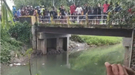 Seorang remaja diduga tewas tenggelam saat memancaing i di sungai Desa Bawangan, Desa, Kecamatan Ploso, Kabupaten Jombang, Jumat (23/1/2026). Foto: kredonerws.com/ elok apriyanto