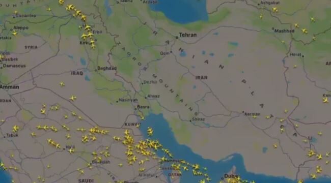 Wilayah udara Timur Tengah kosong