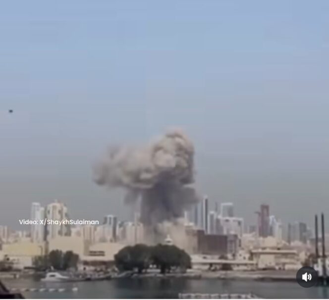 
					Iran mulai membalas serangan ke Israel dan sekutunya Bahrain. Dengan melempar rudal, Sabtu siang, 28 Februari 2026  Foto: Ist